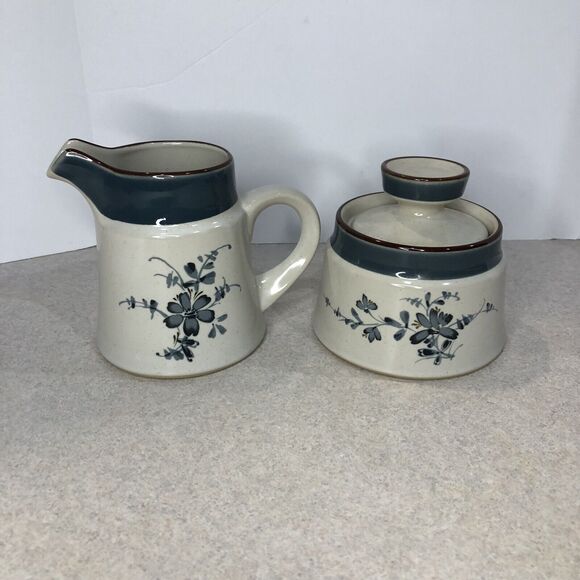 Noritake Stoneware Sugar and‎ Creamer Set-Pleasure 8344 EXCELLENT - Picture 4 of 6